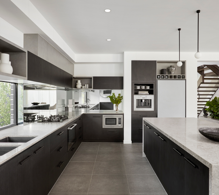 Remodeled kitchen with custom cabinets and countertops in Denver