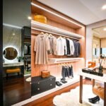 Elegant organised walk-in closet