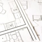 Architectural floor plan with room layouts